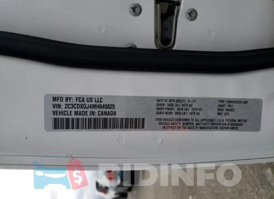 2C3CDXGJ4MH640825 Photo# 12