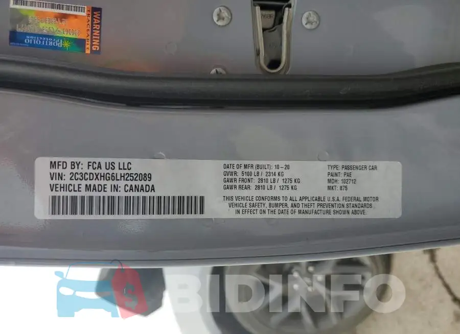 2C3CDXHG6LH252089 Photo# 13