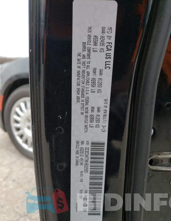 2C3CDXKTXKH622593 Photo# 12