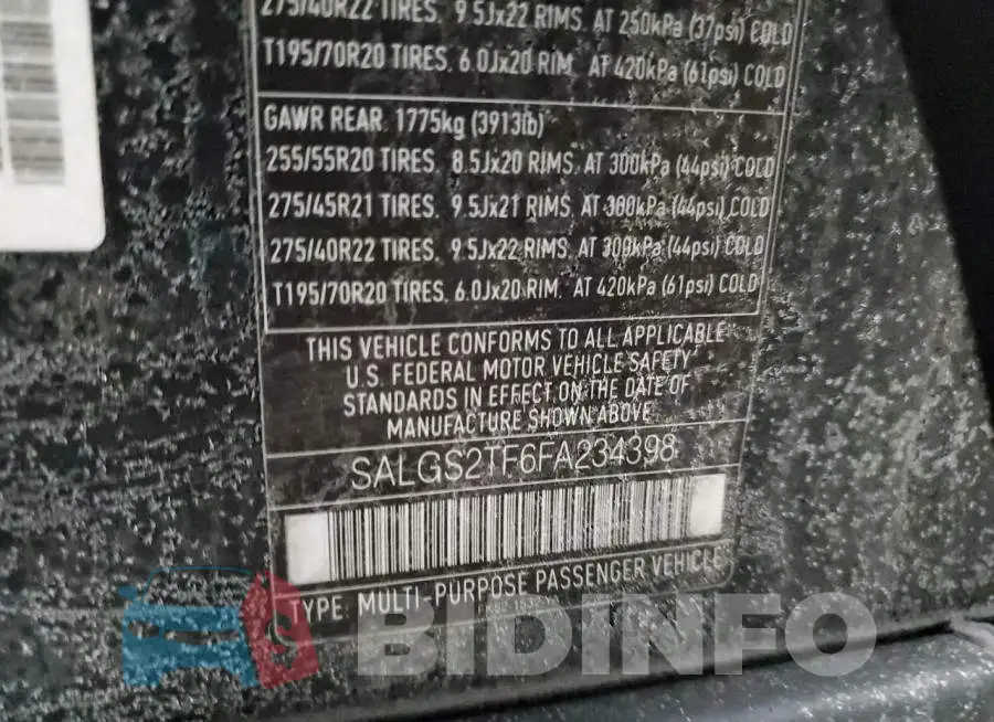 SALGS2TF6FA234398 Photo# 14