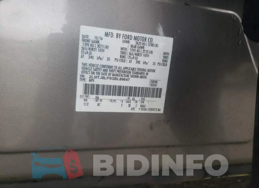 2LMTJ8LP5GBL89647 Photo# 12