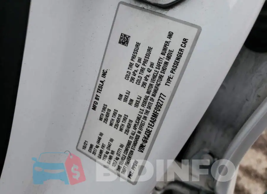 5YJ3E1EA8MF092777 Photo# 12