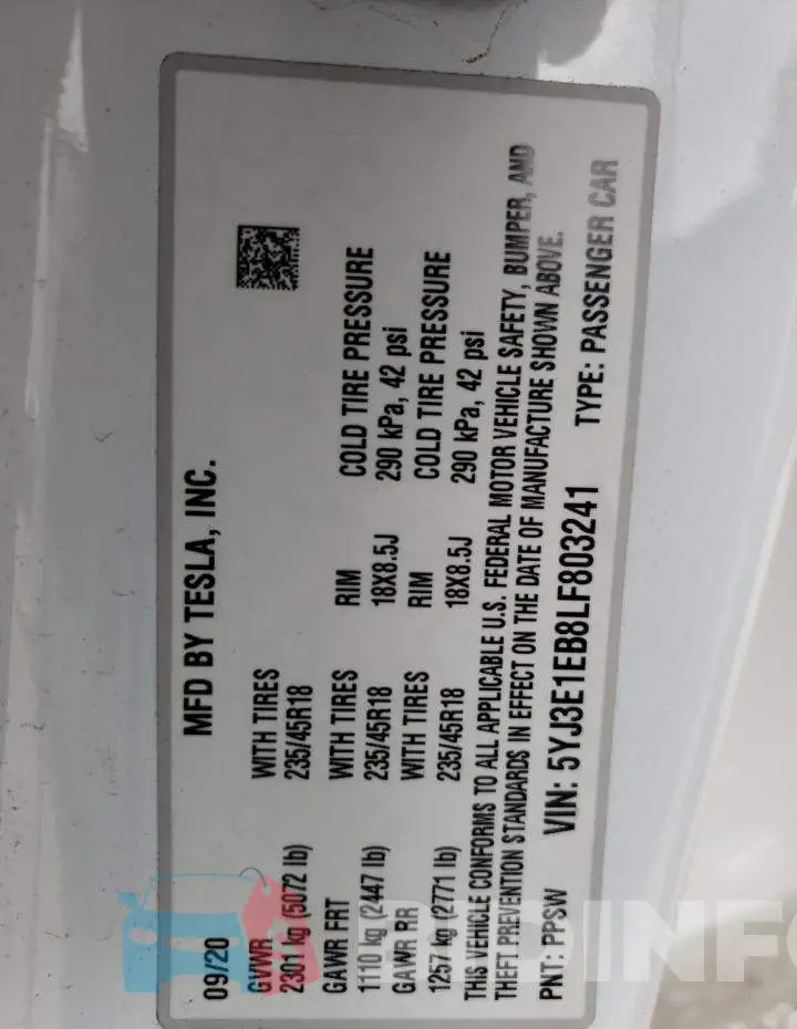 5YJ3E1EB8LF803241 Photo# 13