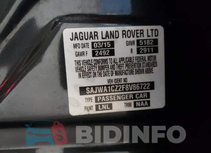 SAJWA1CZ2F8V86722 Photo# 12