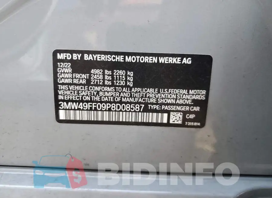 3MW49FF09P8D08587 Photo# 12