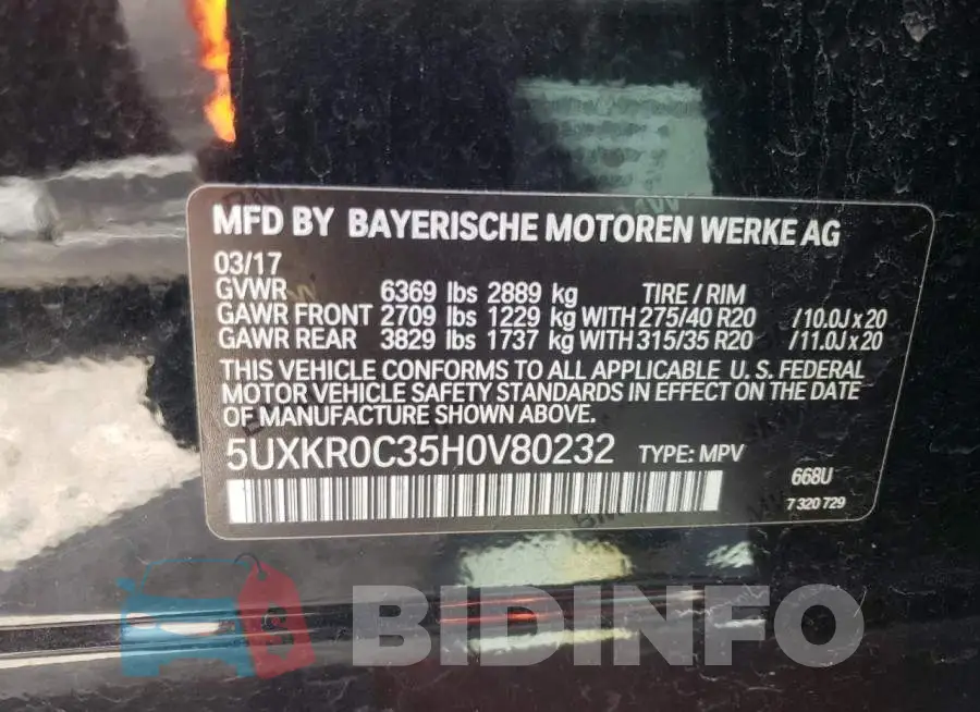 5UXKR0C35H0V80232 Photo# 14