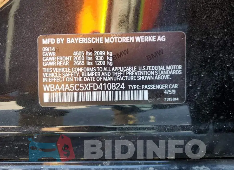 WBA4A5C5XFD410824 Photo# 12