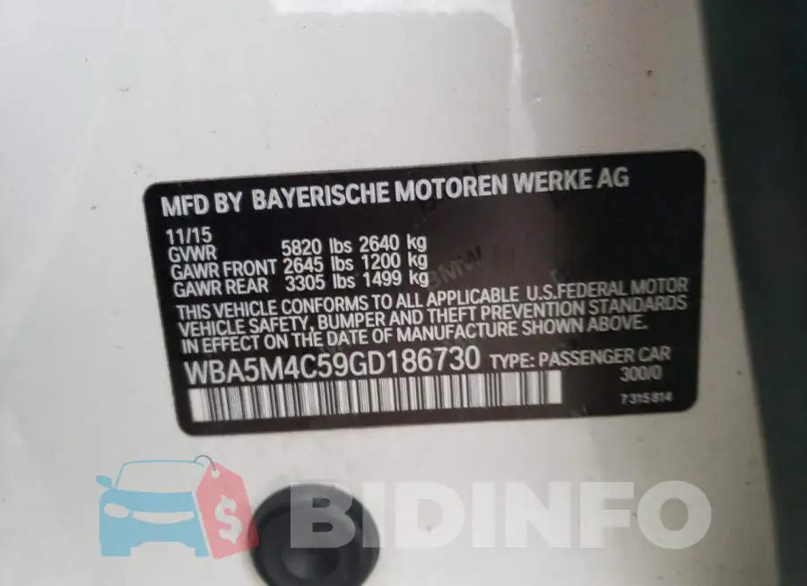WBA5M4C59GD186730 Photo# 12
