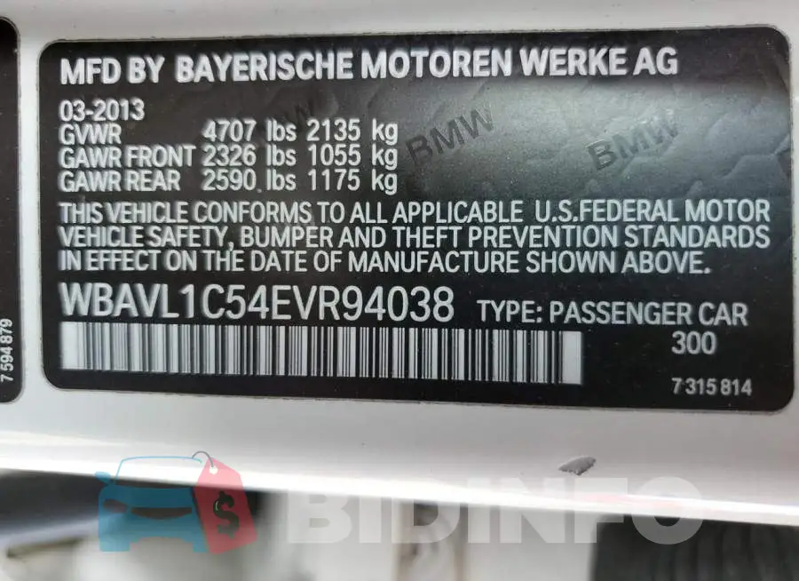 WBAVL1C54EVR94038 Photo# 12