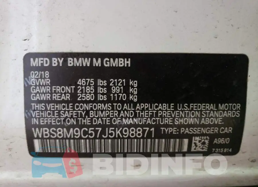 WBS8M9C57J5K98871 Photo# 13