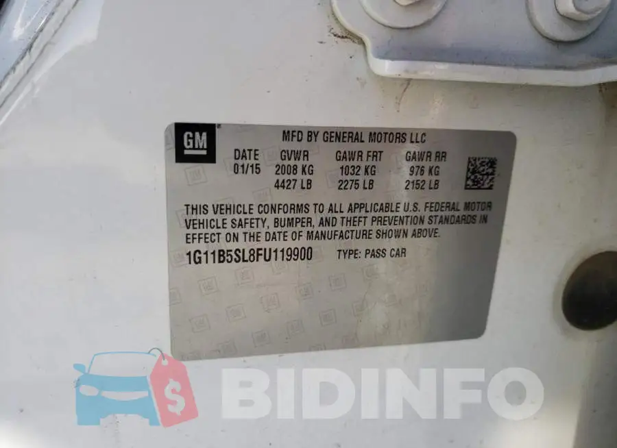 1G11B5SL8FU119900 Photo# 12