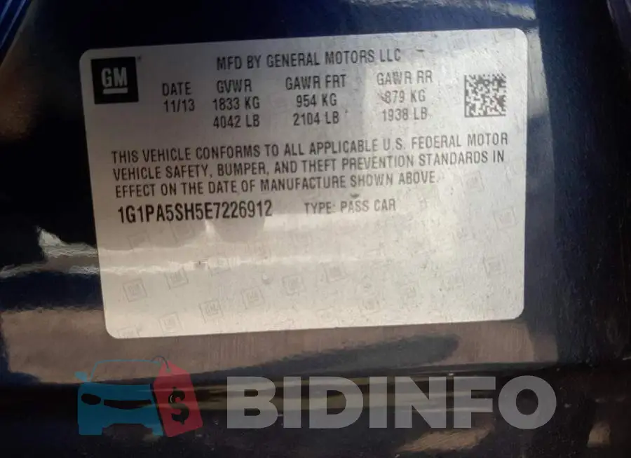 1G1PA5SH5E7226912 Photo# 12