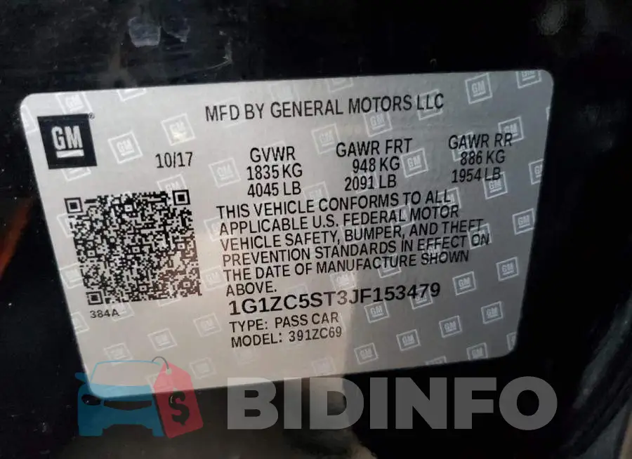1G1ZC5ST3JF153479 Photo# 12