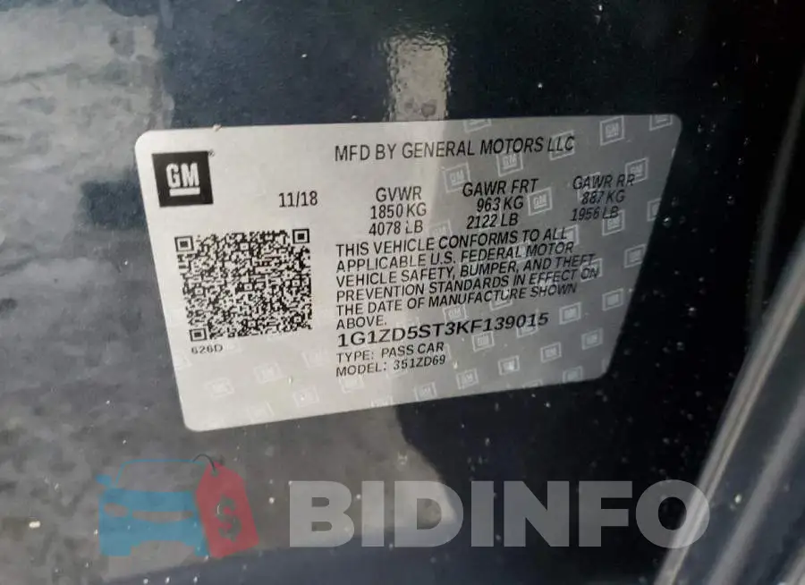 1G1ZD5ST3KF139015 Photo# 12