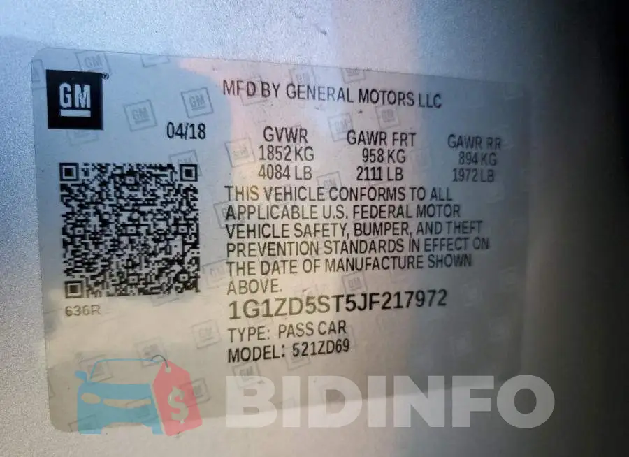 1G1ZD5ST5JF217972 Photo# 12