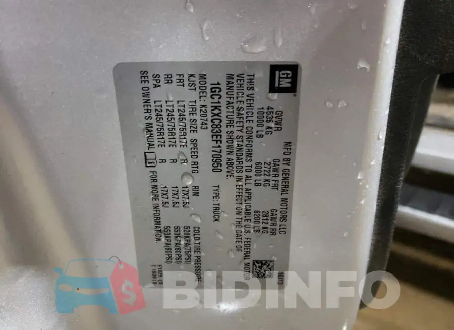 1GC1KXC83EF170950 Photo# 12