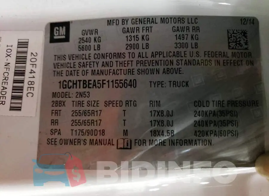 1GCHTBEA5F1155640 Photo# 13