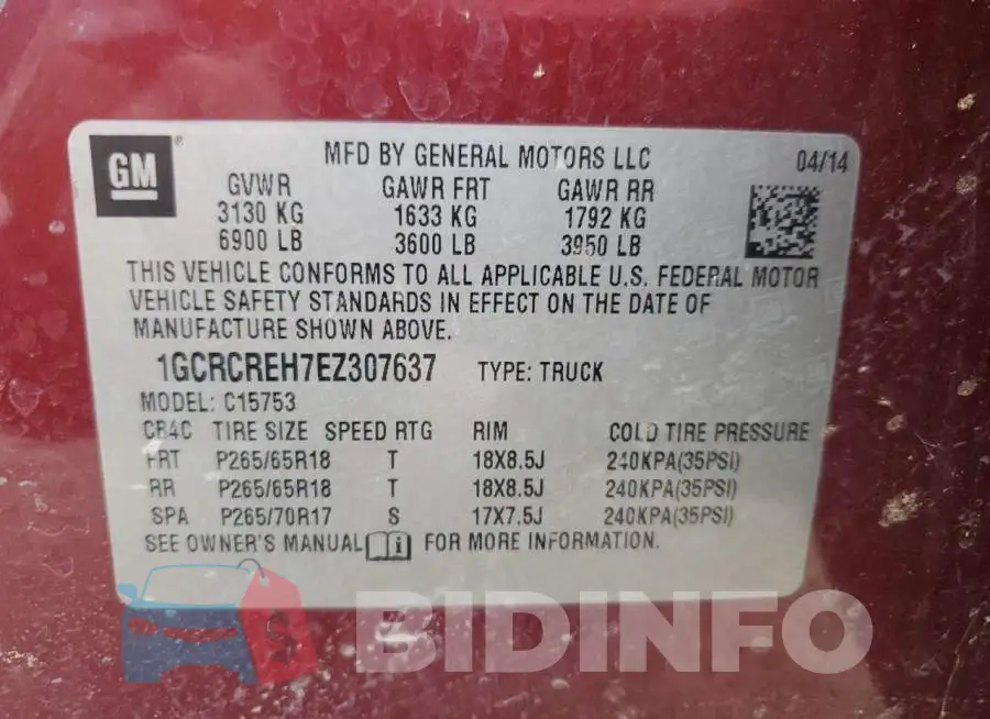 1GCRCREH7EZ307637 Photo# 12