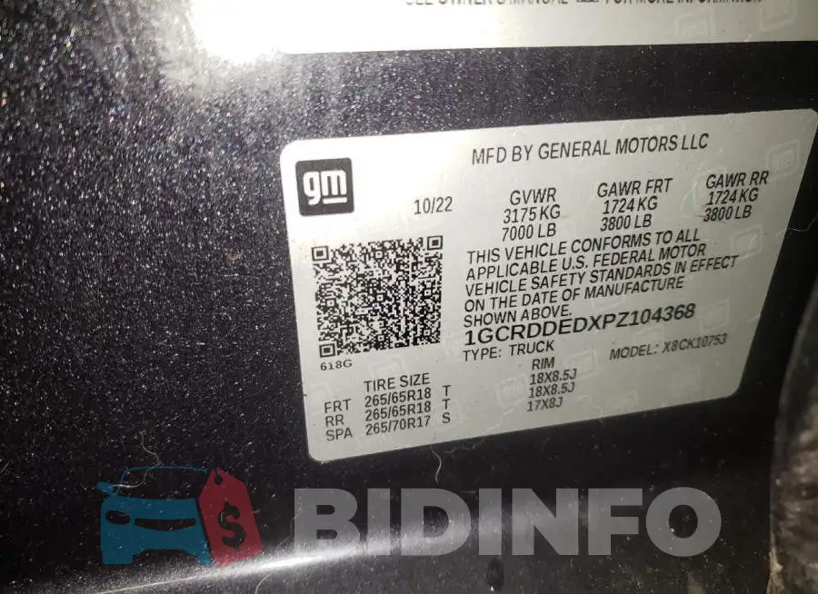1GCRDDEDXPZ104368 Photo# 12