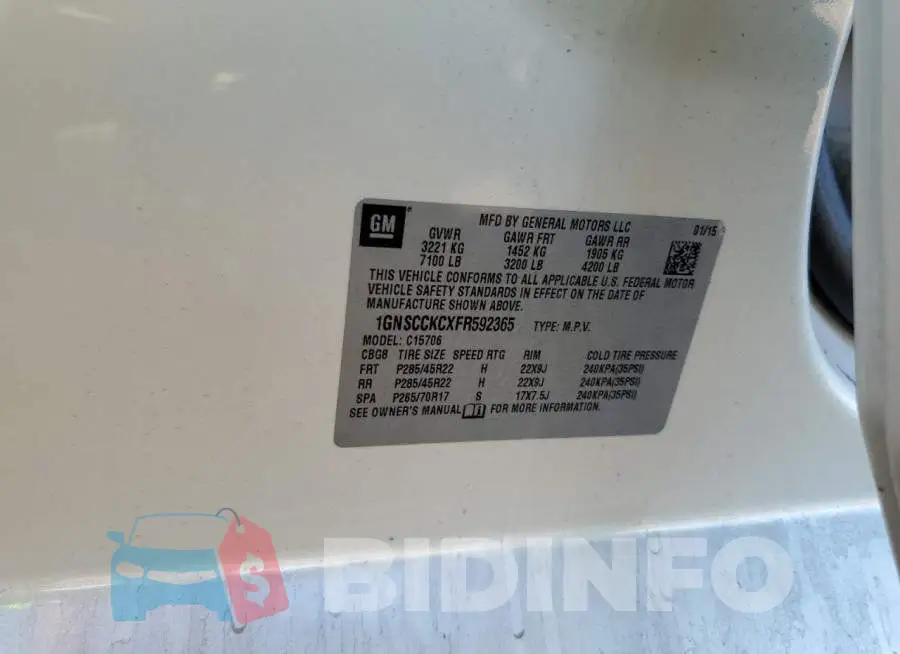 1GNSCCKCXFR592365 Photo# 13