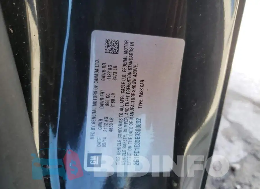 2G1FC1E35E9300892 Photo# 12