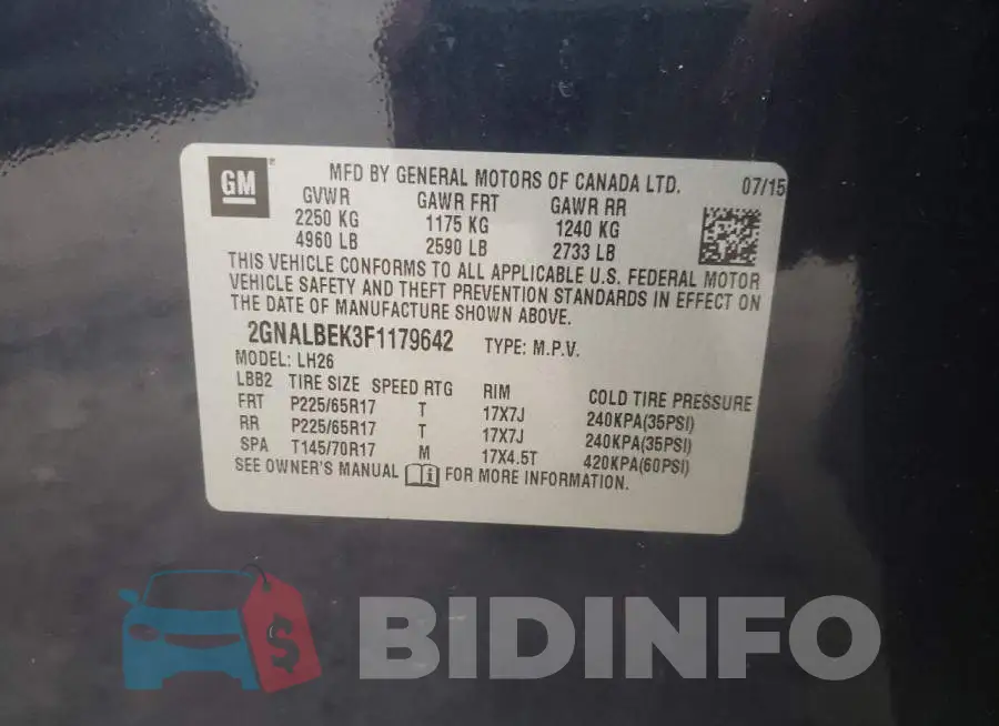 2GNALBEK3F1179642 Photo# 13