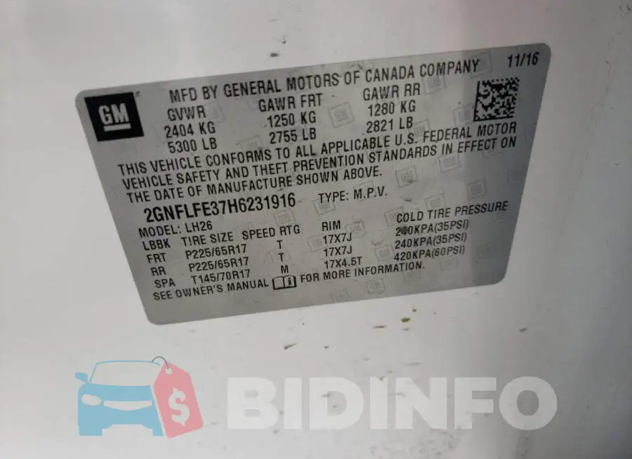 2GNFLFE37H6231916 Photo# 13