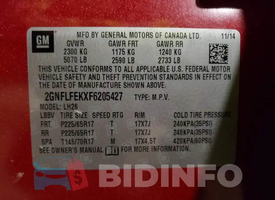 2GNFLFEKXF6205427 Photo# 12