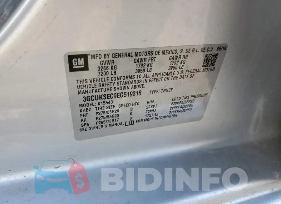 3GCUKSEC9EG519318 Photo# 12