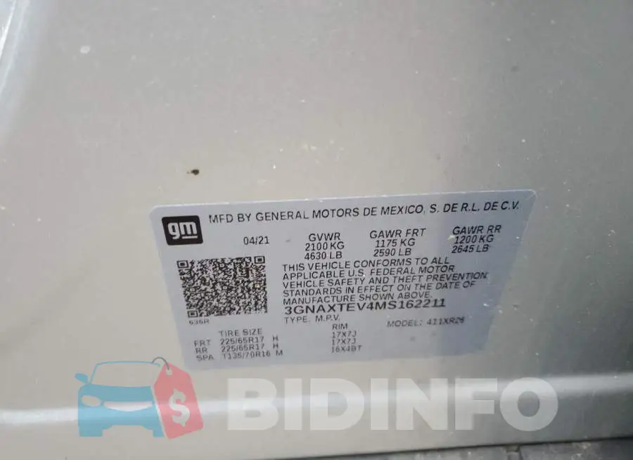 3GNAXTEV4MS162211 Photo# 14