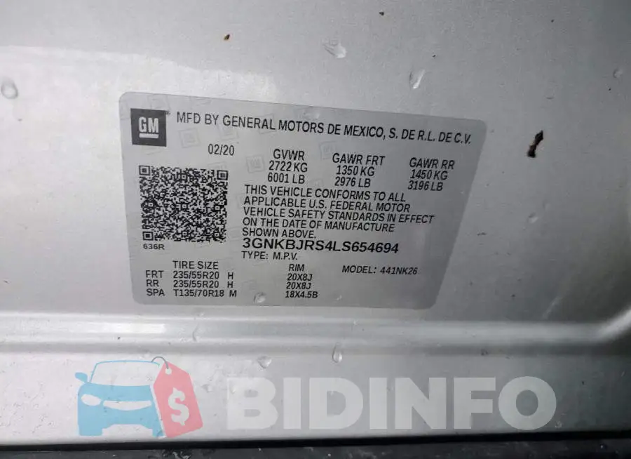3GNKBJRS4LS654694 Photo# 13
