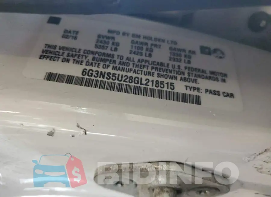 6G3NS5U28GL218515 Photo# 13