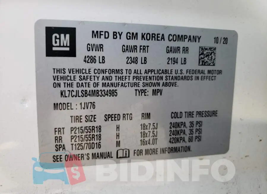 KL7CJLSB4MB334985 Photo# 13
