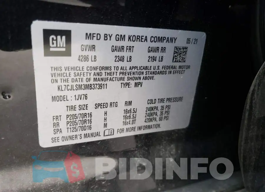 KL7CJLSM3MB373911 Photo# 10