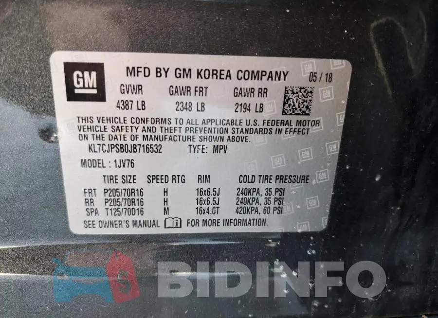 KL7CJPSB0JB716532 Photo# 13