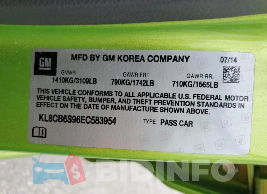 KL8CB6S96EC583954 Photo# 13