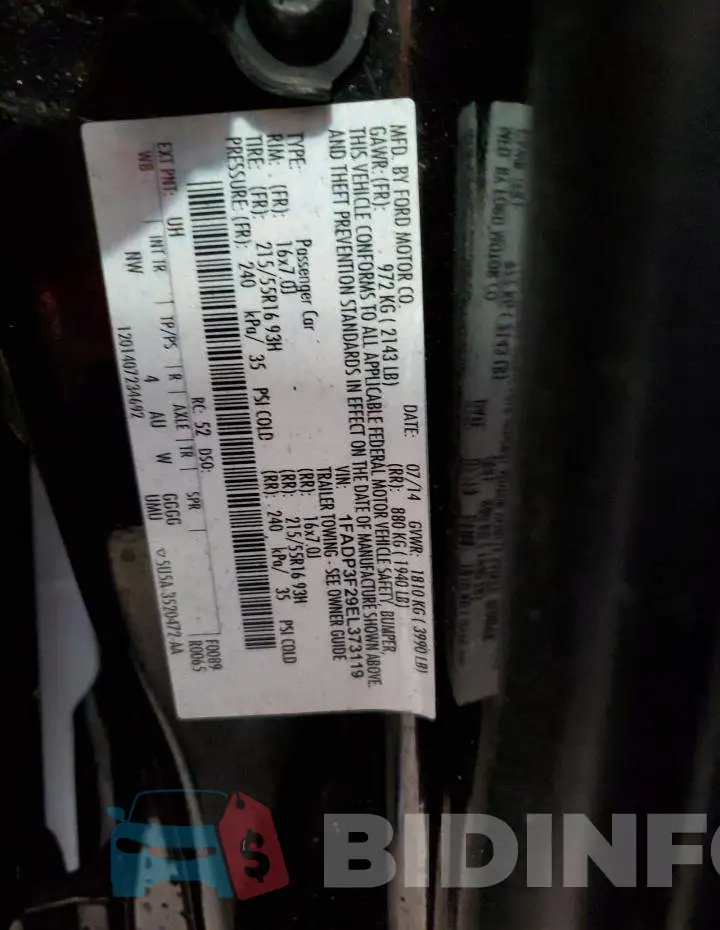 1FADP3F29EL373119 Photo# 12