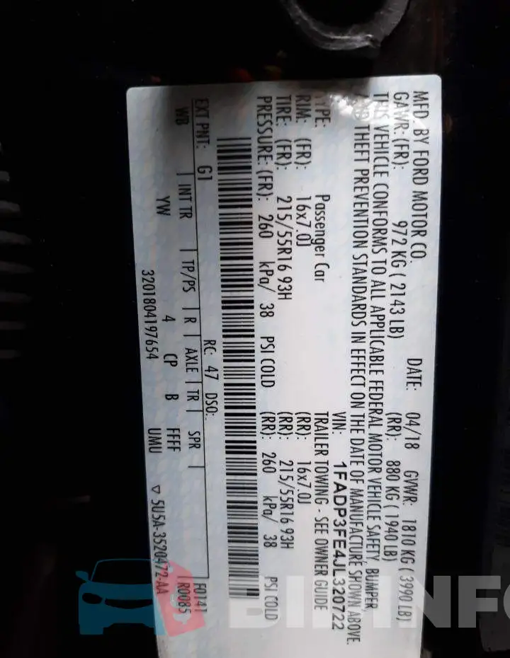 1FADP3FE4JL320722 Photo# 12