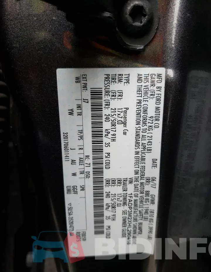 1FADP3M2XHL290418 Photo# 12