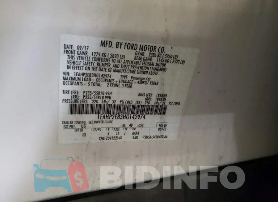 1FAHP2E83HG142974 Photo# 12