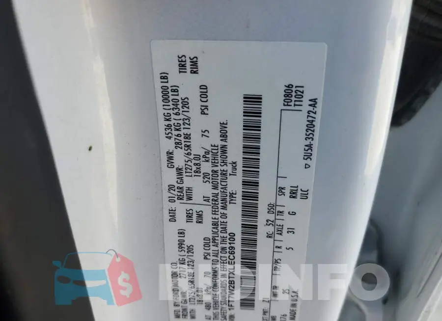 1FT7W2BTXLEC69100 Photo# 10
