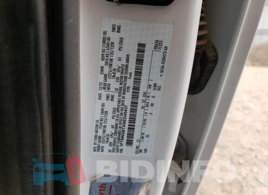 1FT8W2BTXNED45437 Photo# 13