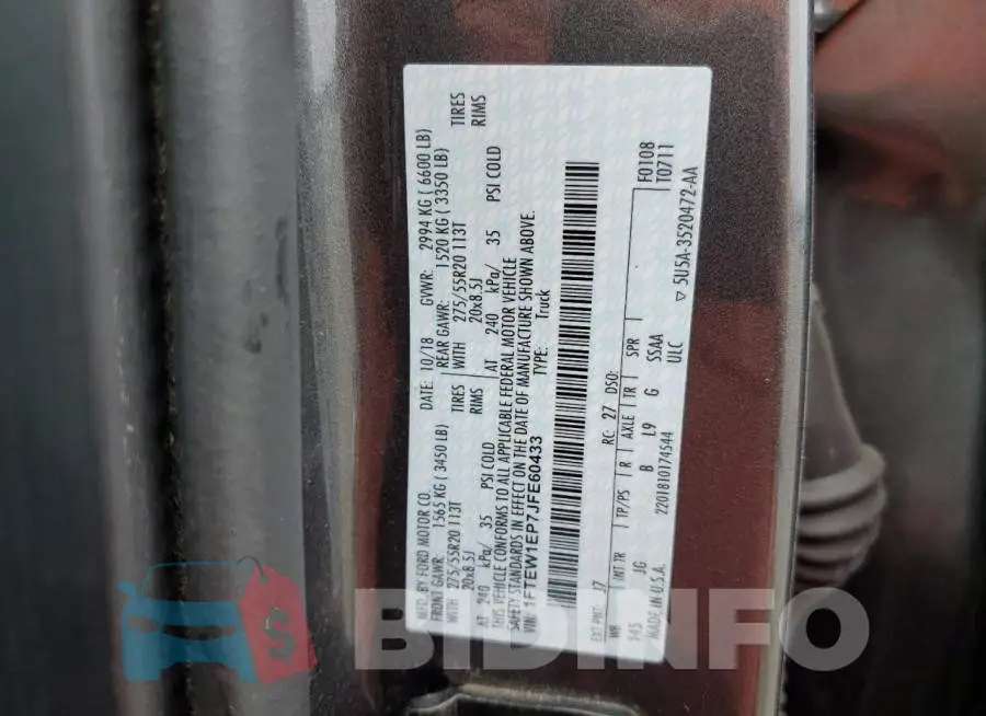 1FTEW1EP7JFE60433 Photo# 12
