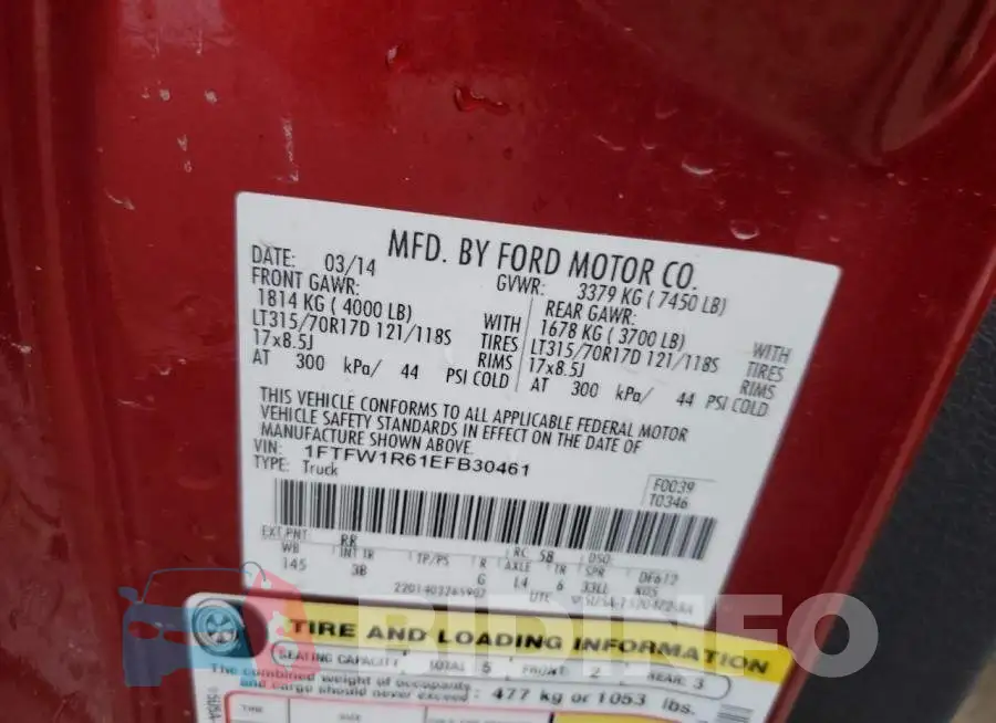 1FTFW1R61EFB30461 Photo# 12