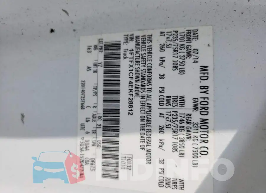 1FTFX1CF4EKF28812 Photo# 12