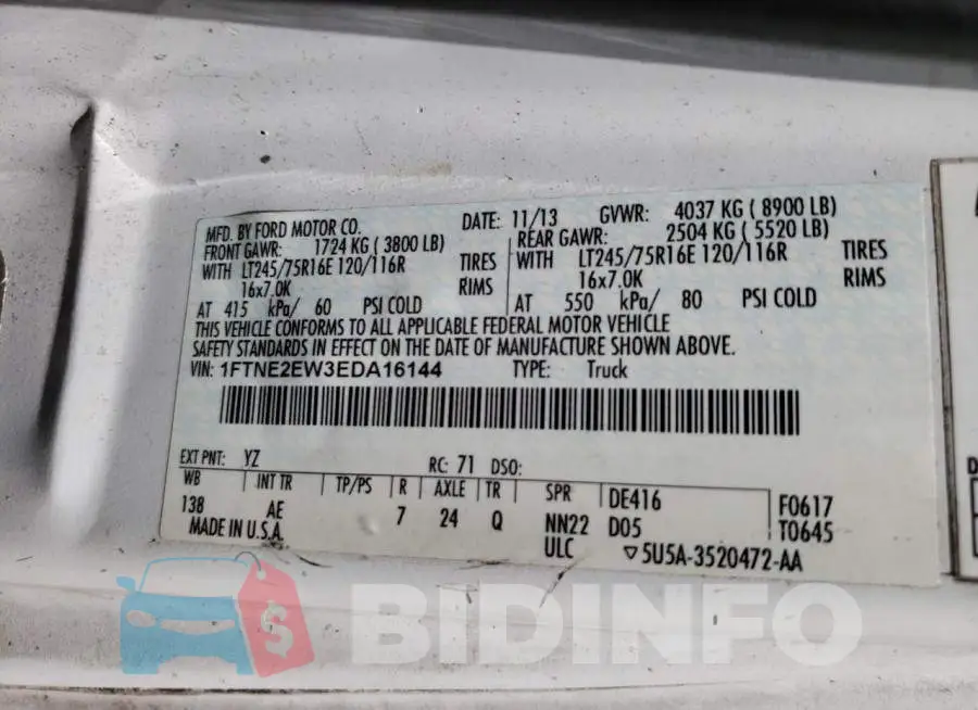 1FTNE2EW3EDA16144 Photo# 13