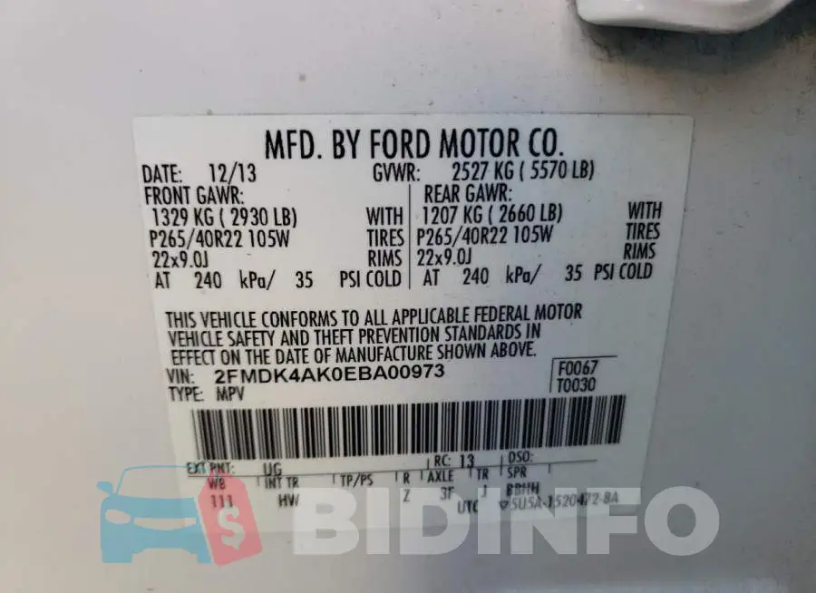 2FMDK4AK0EBA00973 Photo# 10