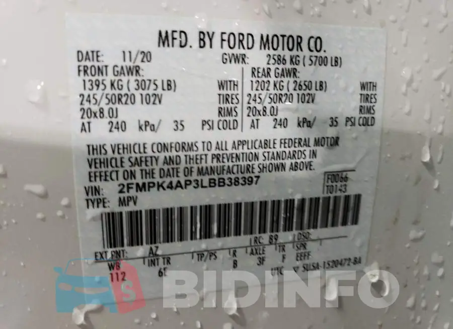 2FMPK4AP3LBB38397 Photo# 13