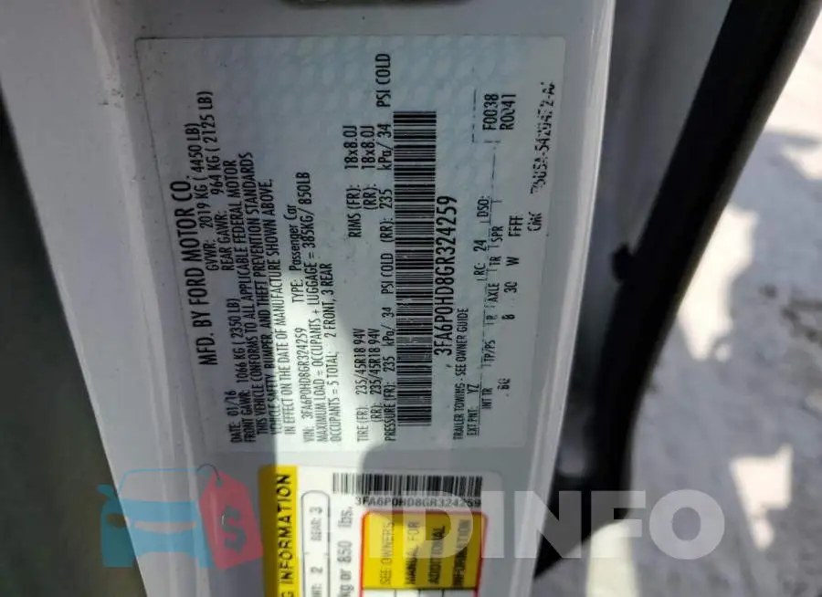 3FA6P0HD8GR324259 Photo# 12
