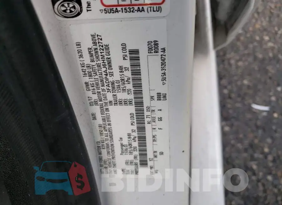 3FADP4AJ6HM122727 Photo# 12